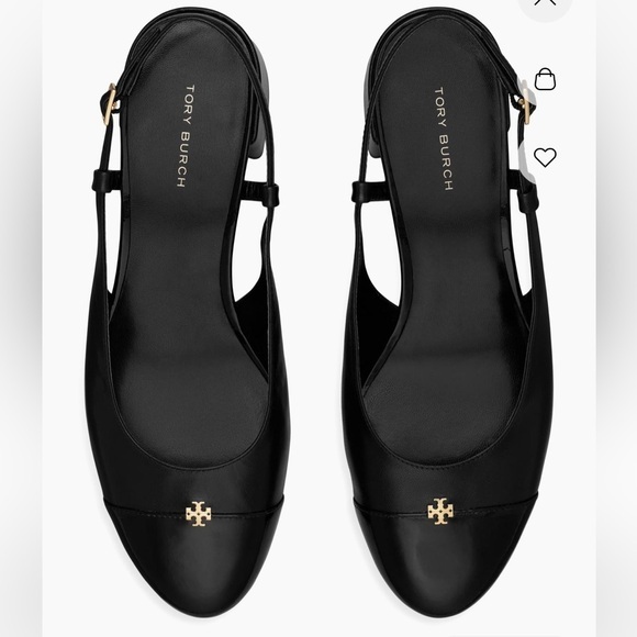 Tory Burch Black 45MM Logo-Detailed leather Cap-Toe Pumps